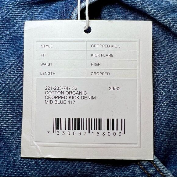 TOTEME Cropped Kick Denim in Mid Blue - Picture 4 of 8